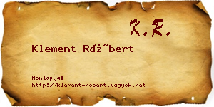 Klement Róbert névjegykártya